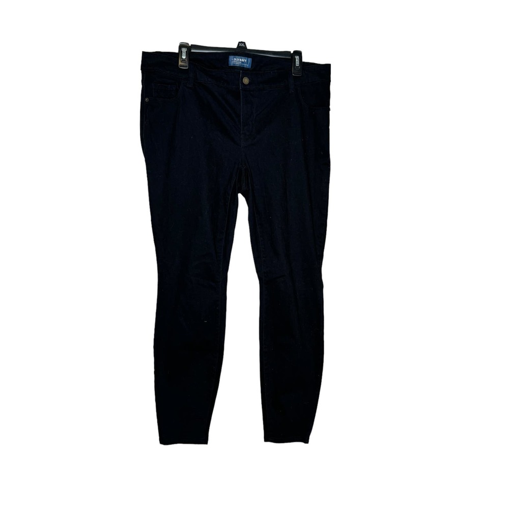 Old Navy Women Jeans Rockstar Mid-Rise Skinny Stretch Denim Black Size 36